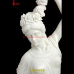 Outdoor White Marble Decorative Lady Statue