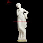 White Marble Thinking Girl Statue