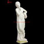 White Marble Thinking Girl Statue