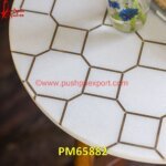 Modern Metal Inlay Work Round Table Top