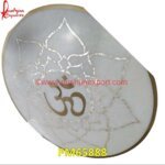 Metal Inlay Om Symbol Marble Table Top