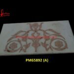 Metal Pietra Dura White Marble Table Top