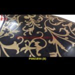 Black Marble And Brass Metal Inlay Table Top