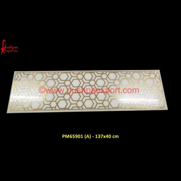 Metal Pietra Dura Marble Floor Tile PM65901 (A) - 137x40 cm custom marble medallions,crushed malachite inlay,crushed gemstone inlay,brass marble inlay,brass inlay work in marble flooring,brass inlay in stone,brass inlay in marble,black marb.jpg