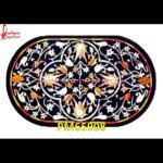 Oval Shaped Inlay Marble Table Top