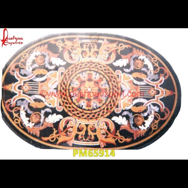 Black Marble Inlay Oval Shape Table Top PM65914 marble inlay tables,marble inlay,marble floor medallions,brass inlay marble tile,white marble inlay table tops,travertine mosaic medallion,taj mahal inlay stones,stone wood inlay,s.jpg