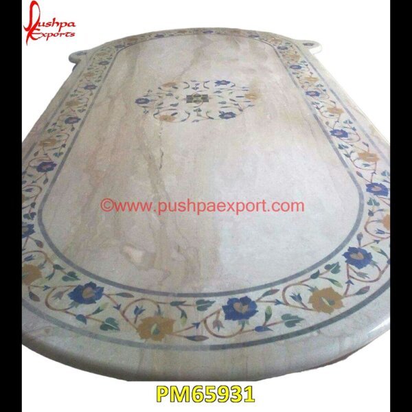 Oval Shaped White Marble Table Top PM65931 pietra dura table top,pietra dura mosaic,pietra dura marble table tops,pietra dura inlays,pietra dura india,pietra dura in india,pietra dura furniture,pietra dura for sale,pietra d.jpg