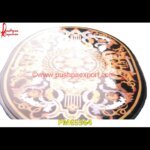 Black Marble Pietra Dura Oval Shaped Table Top