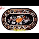 Oval Shaped Table Top With Inlay Work