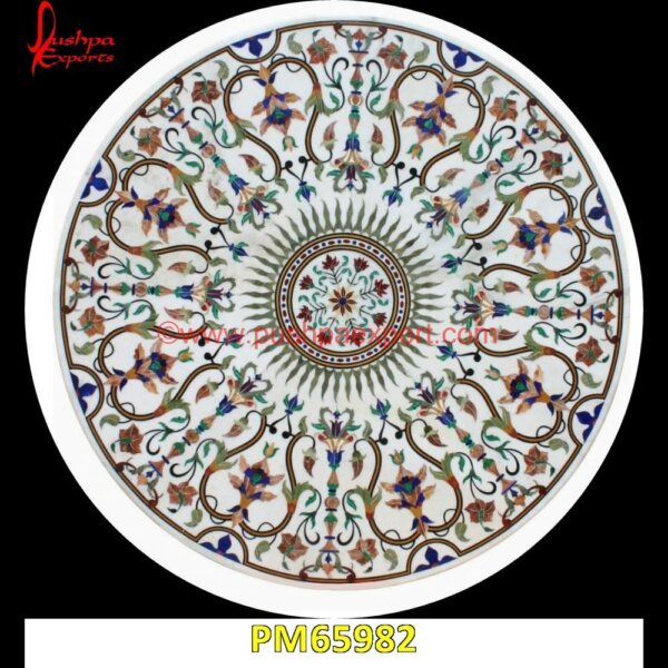 Natural Marble Floral Pichkari Work Medallion PM65982 marble inlay,marble floor medallions,brass inlay marble tile,white marble inlay table tops,travertine mosaic medallion,taj mahal inlay stones,stone wood inlay,stone inlay work,ston.jpg