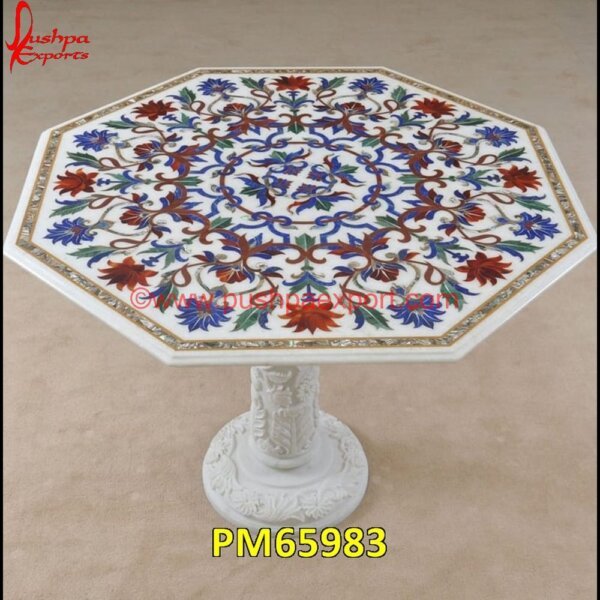 Natural Marble Flower Art Pichkari Work Table Top PM65983 marble floor medallions,brass inlay marble tile,white marble inlay table tops,travertine mosaic medallion,taj mahal inlay stones,stone wood inlay,stone inlay work,stone inlay table.jpg