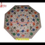 Marble Stone Flower Design Pichkari Table Top