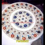 Pichkari Work On White Marble Table Top