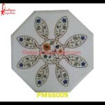 White Marble Table Top With Pichkari Work