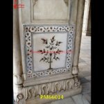 Tree Art Pichkari On White Marble Floor Tile