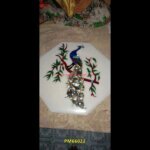 Peacock Pichkari White Marble Table Top