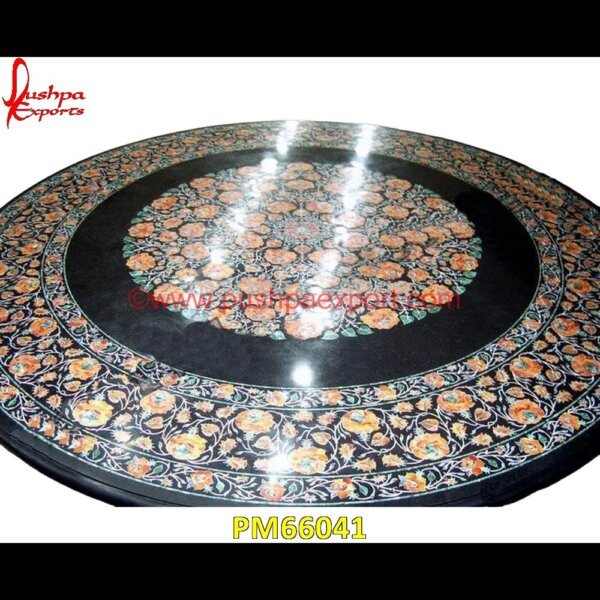 Black Marble Table Top With Hand Pichkari Work PM66041 marble foyer medallion,marble floor inlay designs,stone inlay globe,stone for inlay,pietre dure,pietra dura table,pietra dura,marble medallions,marble inlay tables,marble inlay,mar.jpg