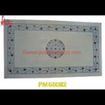 Flower Design Inlay On White Marble Table Top