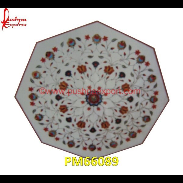 Pichkari Of Leaves On White Marble Table Top PM66089 white marble inlay table tops,travertine mosaic medallion,taj mahal inlay stones,stone wood inlay,stone inlay work,stone inlay table tops,stone inlay furniture,stone inlay flooring.jpg