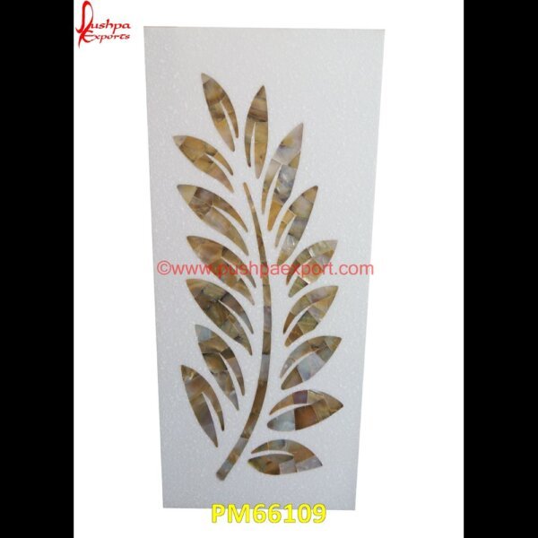 Leaf Inlayed White Marble Table Top PM66109 pietra dura for sale,pietra dura dining table,pietra dura cabinet,pietra dura box,pietra dura art,mughal pietra dura,mosaic marble medallions,metal inlay in stone,medallion marble.jpg