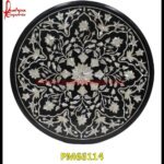 Round Black Marble Table Top And Flower Pichkari