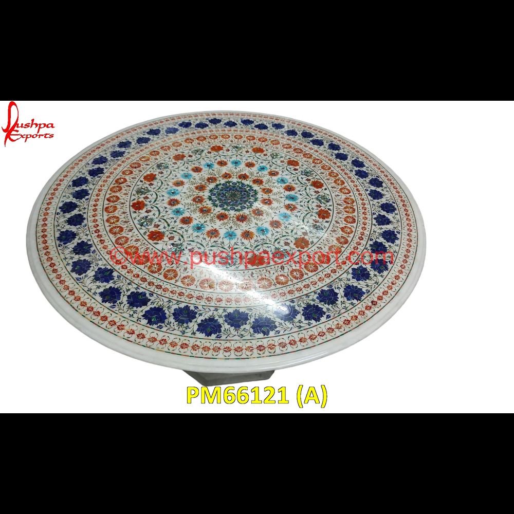 Round White Marble Table Top With Pichkari Work PM66121 (A) marble inlay work taj mahal,marble inlay work in jaipur,marble inlay work agra,marble inlay work,marble inlay tray,marble inlay tiles,marble inlay table tops,marble inlay panel,mar.jpg