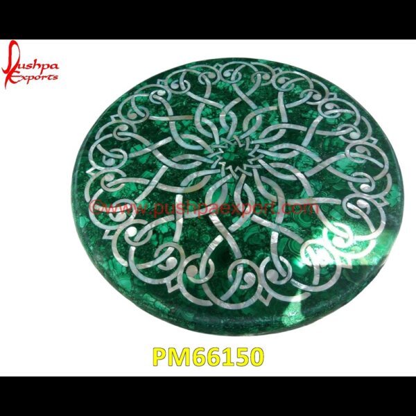 Malachite Stone Table Top With MOP Inlay PM66150 pietra dura table,pietra dura,marble medallions,marble inlay tables,marble inlay,marble floor medallions,brass inlay marble tile,white marble inlay table tops,travertine mosaic med.jpg