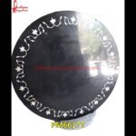 MOP Pichkari On Black Marble Round Table Top