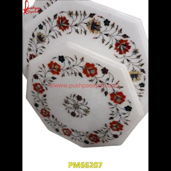 Polygonal Shaped Pichkari Work White Marble Table Top PM66207 pietra dura mosaic,pietra dura marble table tops,pietra dura inlays,pietra dura india,pietra dura in india,pietra dura furniture,pietra dura for sale,pietra dura dining table,pietr.jpg