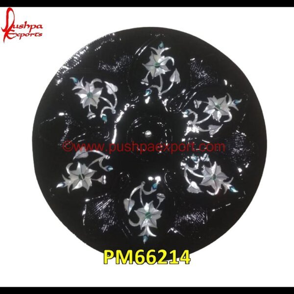 Black Marble Round Table Top And MOP Medallion PM66214 pietra dura dining table,pietra dura cabinet,pietra dura box,pietra dura art,mughal pietra dura,mosaic marble medallions,metal inlay in stone,medallion marble floor decor,marble ti.jpg