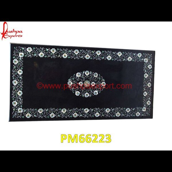 Black Marble Table Top With Pichkari Motif PM66223 marble mosaic medallion,marble medallion floor tile,marble inlay work taj mahal,marble inlay work in jaipur,marble inlay work agra,marble inlay work,marble inlay tray,marble inlay.jpg