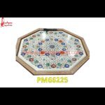 Flower Motif Pichkari On White Marble Medallion