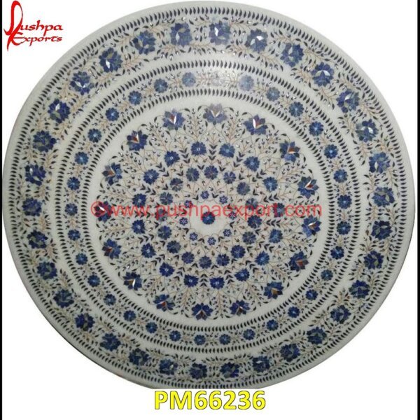 Round White Marble Table Top With Lapis Inlay PM66236 marble inlay flooring italy,marble inlay floor,marble inlay elephant,marble inlay dining table,marble inlay desk,marble inlay design,marble inlay crafts,marble inlay coffee table,m.jpg