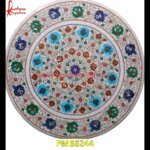 Semi Precious Stone Pichkari On White Marble Table Top