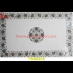 MOP Inlay On White Marble Dining Table Top