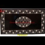 MOP Inlay On Black Marble Dining Medallion