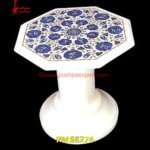 Lapis Stone Pichkari On White Marble Table Top With Base