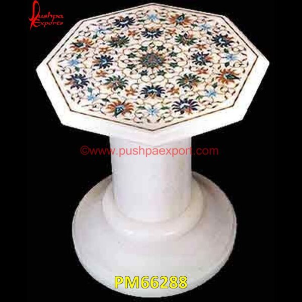 White Marble Table Top And Base With Pichkari Handwork PM66288 stone for inlay,pietre dure,pietra dura table,pietra dura,marble medallions,marble inlay tables,marble inlay,marble floor medallions,brass inlay marble tile,white marble inlay tabl.jpg