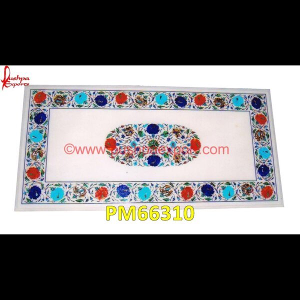 White Marble Dining Table Top With Pachakari PM66310 pietra dura table top,pietra dura mosaic,pietra dura marble table tops,pietra dura inlays,pietra dura india,pietra dura in india,pietra dura furniture,pietra dura for sale,pietra d.jpg