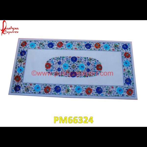 Semi Precious Stone Pachakari On White Marble Table Top PM66324 metal inlay in stone,medallion marble floor decor,marble tile medallions,marble mosaic medallion,marble medallion floor tile,marble inlay work taj mahal,marble inlay work in jaipur.jpg