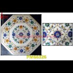 White Marble Top With Pichkari Work