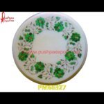 White Marble Table Top With Malachite Pichkari