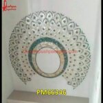 White Marble Wall Panel With Motif MOP Work