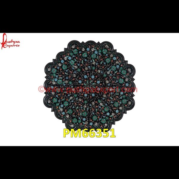 Semi Precious Stone Inlay On Black Marble Medallion PM66351 marble inlay border,marble inlay art,marble foyer medallion,marble floor inlay designs,stone inlay globe,stone for inlay,pietre dure,pietra dura table,pietra dura,marble medallions.jpg