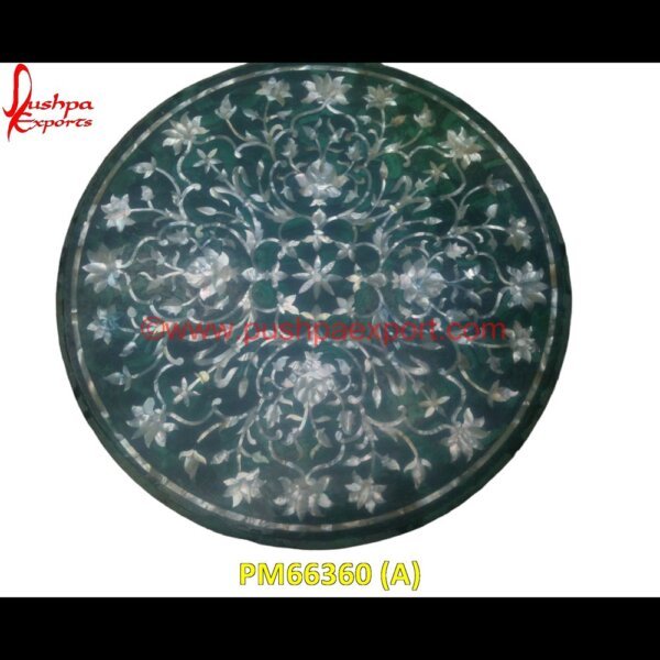 Round Black Marble Table Top With MOP Inlay PM66360 (A) marble inlay tables,marble inlay,marble floor medallions,brass inlay marble tile,white marble inlay table tops,travertine mosaic medallion,taj mahal inlay stones,stone wood inlay,s.jpg