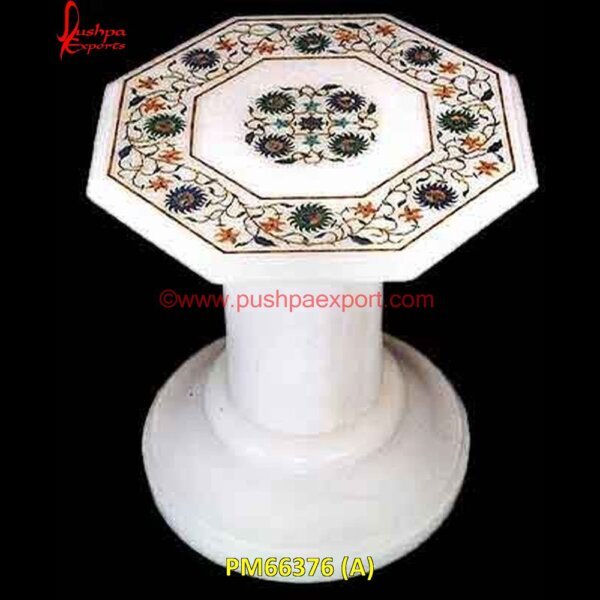 White Marble Table Top And Base With Pichkari Art PM66376 (A) pietra dura cabinet,pietra dura box,pietra dura art,mughal pietra dura,stone inlay globe,stone for inlay,pietre dure,pietra dura table,pietra dura,marble medallions,marble inlay ta.jpg