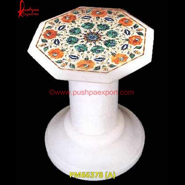 Hand Inlay Work White Marble Table Top And Base PM66378 (A) stone inlay globe,stone for inlay,pietre dure,pietra dura table,pietra dura,marble medallions,marble inlay tables,marble inlay,marble floor medallions,brass inlay marble tile,white.jpg