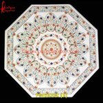 Mughal Art Pichkari White Marble Table Top With Base