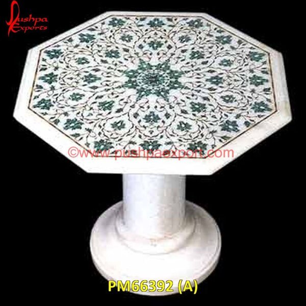 Malachite Stone Pichkari White Marble Table Top With Base PM66392 (A) pietra dura in india,pietra dura furniture,pietra dura for sale,pietra dura dining table,pietra dura cabinet,pietra dura box,pietra dura art,mughal pietra dura,mosaic marble medall.jpg