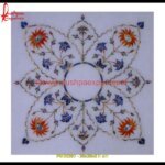 Traditional Artwork Pichkari White Marble Table Top